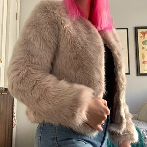 Carolina Belle Montreal Pink Faux Fur Jacket